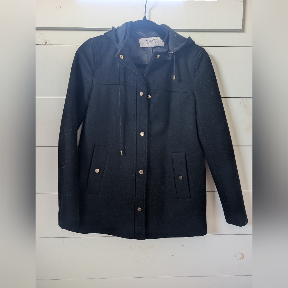 Zara Black Utility Jacket with Hood